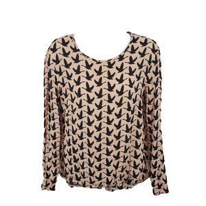 H&M Patterned Top w/Button-Down Back Size 8